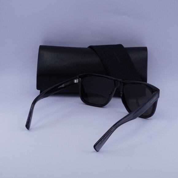 Saint Laurent SL558 003 Square Sunglasses - Black/Transparent Black - Picture 7 of 12